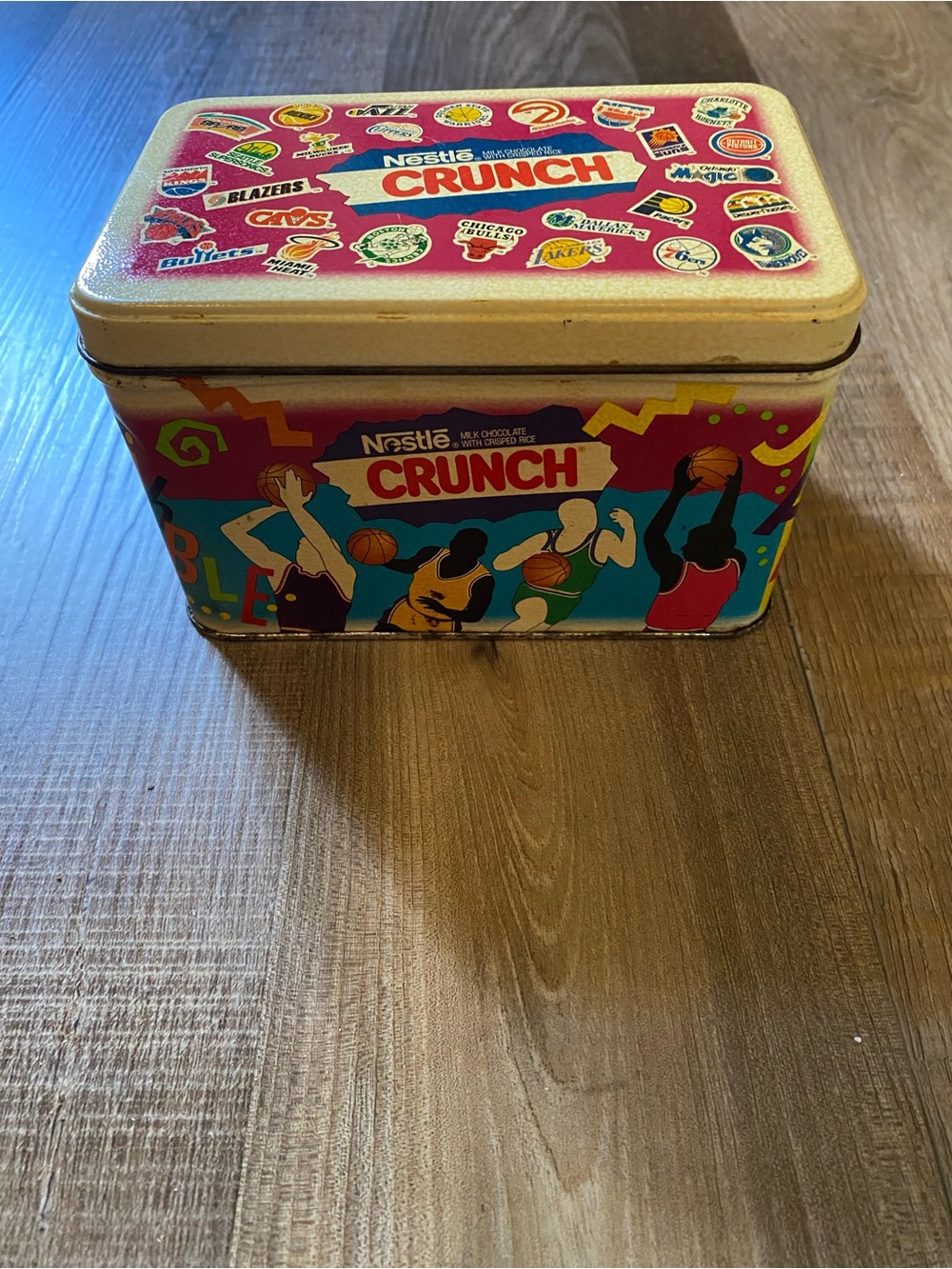 Source Unknown Nestlé Crunch Basketball Tin - Red, Blue, Yellow VINTAGE